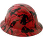 Camo Bootie Red Hydrographic FULL BRIM Hardhats - Ratchet Liner ~ Right Side View