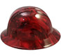 Hades Skull Red Hydrographic FULL BRIM Hardhats - Ratchet Liner
 ~ Left Side View