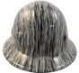 Silver Flame Hydrographic FULL BRIM Hardhats - Ratchet Liner ~ Front View