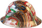 Beer Cans Hydrographic FULL BRIM Hardhats - Ratchet Liner ~ Left Side View