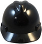 MSA #400184080 Cap Style Large Jumbo Safety Hardhats with Fas-Trac III Liners - Black ~ Front View