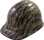 Flames Hydrographic CAP Style GLOW IN THE DARK Hardhats - Ratchet Suspension ~ Oblique View