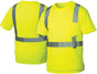 Pyramex Hi-Vis ANSI Class 2 T-Shirts - Lime with Silver Stripes