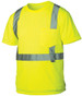 Pyramex Hi-Vis ANSI Class 2 T-Shirts - Lime with Silver Stripes ~ Front View