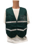 Green Incident Command Work Vests with Silver Stripes ~ Front View