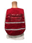 Red Incident Command Work Vests with Silver Stripes ~ Back View