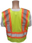 Public Service Tearaway Work Vests MESH Lime with Orange/Silver Stripes ~ Back View