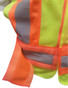 Public Service Tearaway Work Vests MESH Lime with Orange/Silver Stripes ~ Stripe Detail