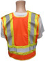 Public Service Tearaway Work Vests Orange with Lime/Silver Stripes ~ Back View