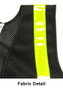 Iron Horse Soft Mesh Black Work Vests with Lime Stripes ~ Close Up Detail