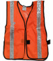 Iron Horse Soft Mesh Orange Work Vests with Silver Stripes ~ Front View