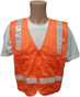 Iron Horse Surveyors Orange Mesh Work Vests With Silver Stripes ~ Front View