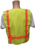 Iron Horse Surveyors Lime Solid Material Work Vests with Orange Stripes -