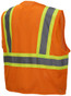 Pyramex Self Extinguishing Mesh ANSI Class 2 Work Vests - Orange with Contrasting Stripes ~ Back View