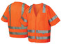 Pyramex # RVZ3120 Pyramex Hi-Vis Mesh ANSI Class 3 Work Vests - Orange with Silver Stripes
