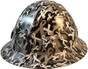 Cancer Awareness White Hydrographic FULL BRIM Hardhats - Ratchet Suspension ~ Oblique View