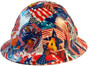 Made In USA Patriotic Hydrographic FULL BRIM Hardhats ~ Oblique View