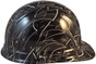 Maltese Cross and Skulls Hydrographic CAP STYLE Hardhats - Ratchet Suspension ~ Right Side View