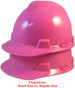 MSA  Cap Style Small Safety Caps with Fas-Trac Liners Hot Pink ~ Proportions