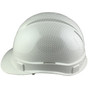 Pyramex RIDGELINE Cap Style Safety Hardhats with 4 Point RATCHET Liners - Shiny White Graphite Pattern ~ Left Side View