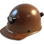 MSA SKULLGARD Cap Style Hardhats with RATCHET Suspension - Natural Tan With Light Clip  ~ Oblique View