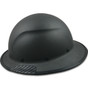 Lift Safety Actual Carbon Fiber Shell Full Brim Hardhat - Matte Black  with Protective Edge ~ Left Side View