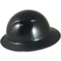 Lift Safety Fiberglass Composite Full Brim Hardhat - Black with Protective Edge ~ Left Side View
