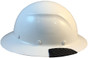 Lift Safety  Actual Carbon Fiber Shell Full Brim Hardhat - White ~ Right Side View