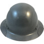 Lift Safety  Actual Carbon Fiber Shell Full Brim Hardhat - Textured Gunmetal Gray ~ Front View