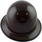 MSA Skullgard Full Brim Hard Hat with FasTrac III Ratchet Liner - Brown ~ Front View with Protective Edge