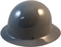 MSA Skullgard Full Brim Hard Hat with FasTrac III Ratchet Liner - Gray ~ Oblique View