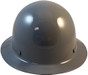 MSA Skullgard Full Brim Hard Hat with FasTrac III Ratchet Liner - Gray ~ Front View