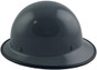 MSA Skullgard Full Brim Hard Hat with FasTrac III Ratchet Liner - Gray with Protective Edge ~ Left Side View