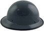 MSA Skullgard Full Brim Hard Hat with FasTrac III Ratchet Liner - Gray with Protective Edge ~ Right Side View