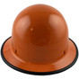MSA Skullgard Full Brim Hard Hat with FasTrac III Ratchet Liner - Orange with Protective Edge ~ Oblique View