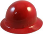 MSA Skullgard Full Brim Hard Hat with FasTrac III Ratchet Liner - Red ~ Oblique View