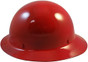 MSA Skullgard Full Brim Hard Hat with FasTrac III Ratchet Liner - Red ~ Left Side View