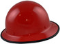 MSA Skullgard Full Brim Hard Hat with FasTrac III Ratchet Liner - Red with Protective Edge ~ Left Side View