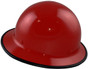 MSA Skullgard Full Brim Hard Hat with FasTrac III Ratchet Liner - Red with Protective Edge ~ Right Side View