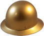 MSA Skullgard Full Brim Hard Hat with STAZ ON Liner - Gold ~ Oblique View