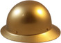 MSA Skullgard Full Brim Hard Hat with STAZ ON Liner - Gold ~ Left Side View