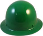 MSA Skullgard Full Brim Hard Hat with STAZ ON Liner - Green ~ Front View