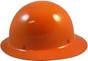 MSA Skullgard Full Brim Hard Hat with STAZ ON Liner - Orange ~ Left Side View