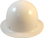 MSA Skullgard Full Brim Hard Hat with STAZ ON Liner - White ~ Back View

