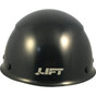 Lift Safety Fiberglass Composite Cap Style Hardhat - Factory Black ~ Back View