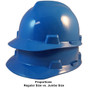 MSA Cap Style Large Jumbo Hard Hats with Staz-On Suspensions Blue - Proportions