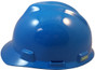 MSA Cap Style Large Jumbo Hard Hats with Staz-On Suspensions Blue ~ Left Side View