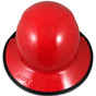 DAX Actual Carbon Fiber Full Brim Hardhat - Red ~ Back View ~ With Edge