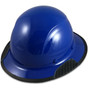 DAX Actual Carbon Fiber Full Brim Hardhat - Blue - Oblique View ~ With Edge