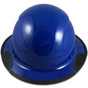 DAX Fiberglass Composite Full Brim Hardhat - Blue ~ Front View ~ With Edge